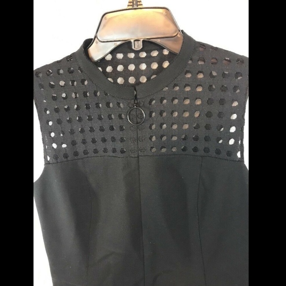 NWT $1190 Akris Punto Lace Yoke Jersey Dress in Black‎ [SZ 8 US ] - Picture 6 of 8